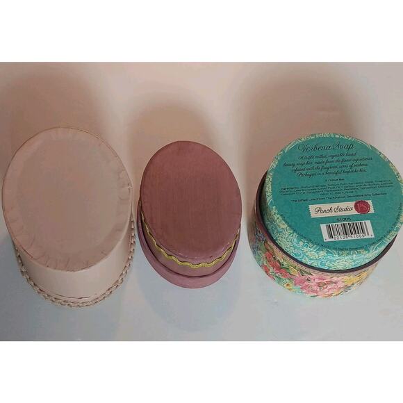 Set of 3 Easter Bunny Rabbit Chicks Oval Boxes Home Decor Gift Victorian Lace - Picture 5 of 13